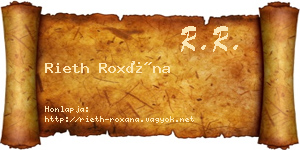 Rieth Roxána névjegykártya